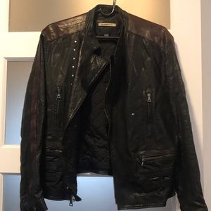 Vintage John Varvatos leather moto jacket